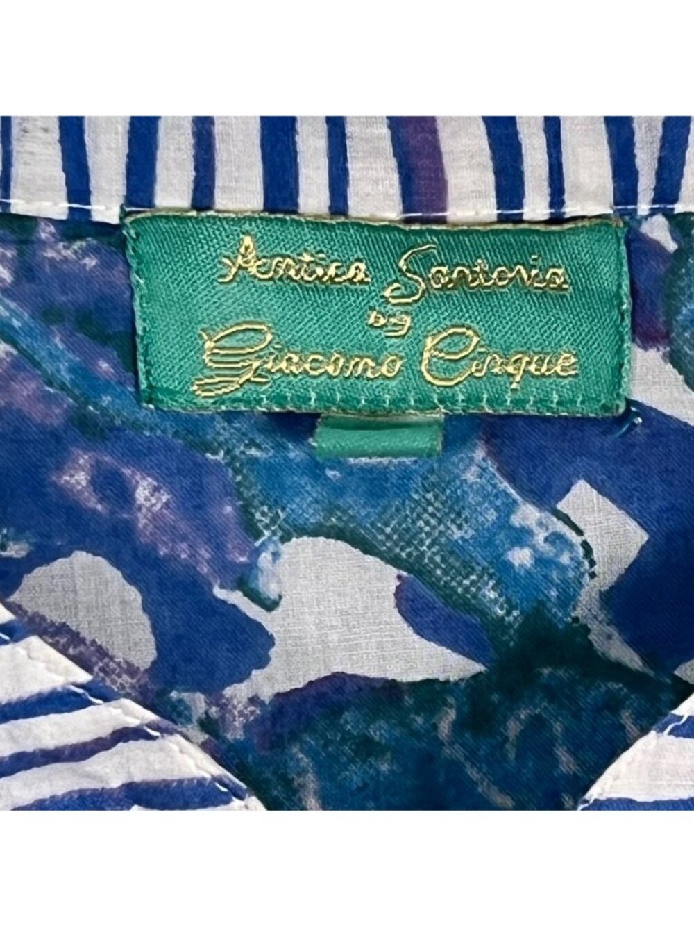 Antica Sartoria Positano Blue Cotton Swim Cover Up Tunic Blue Amalfi Resort S/M - Picture 4 of 15